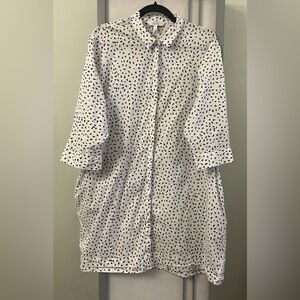 & Other Stories Shirt Women's 10 Cotton Button Down Tunic Paris Atelier Hearts